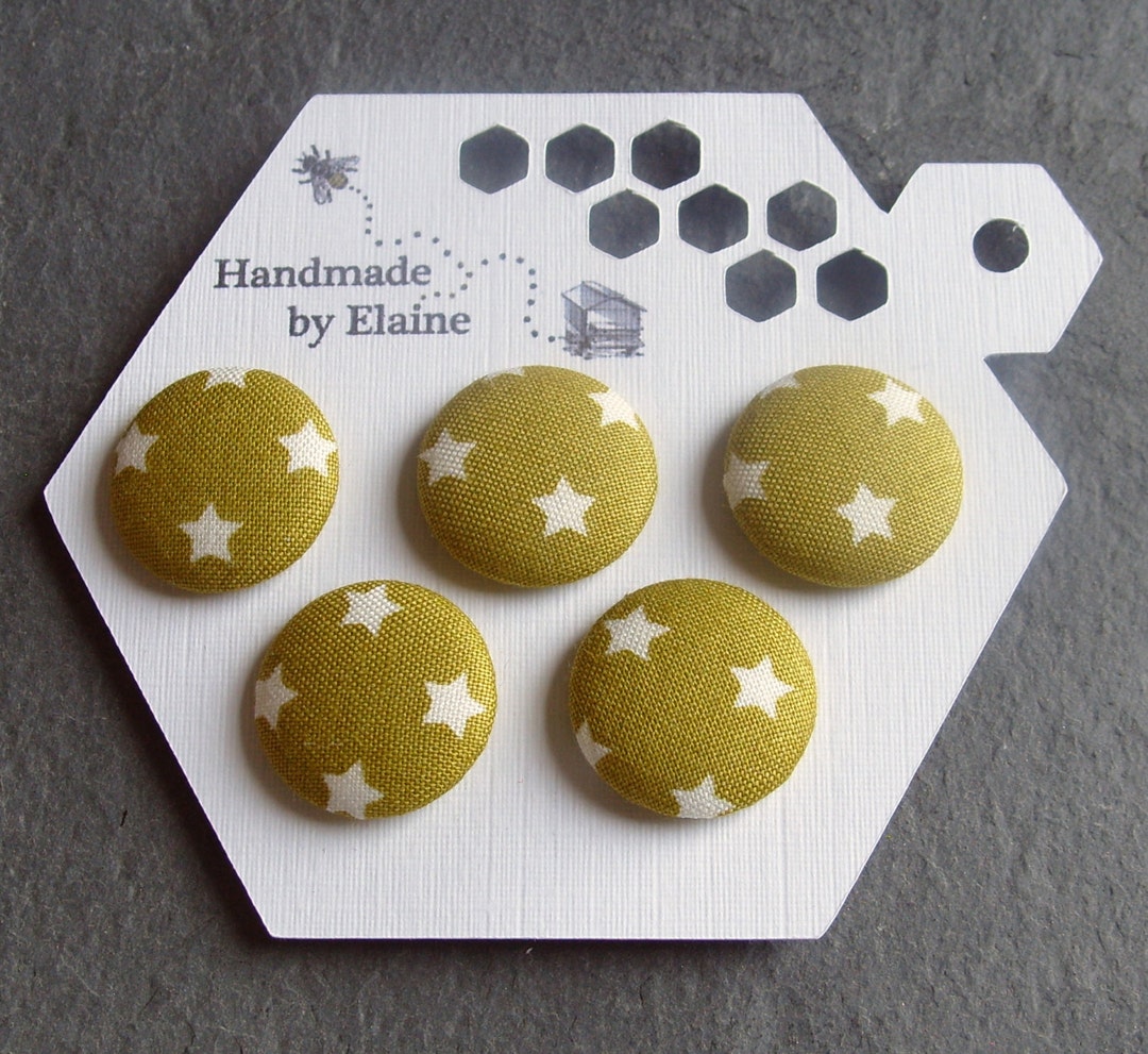 Yellow - 1.5cm Handmade Fabric Small Button (Set of 12) 02 main image 1