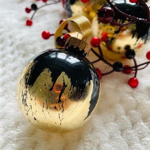 Gold Christmas Baubles Clipart, Black and Gold Christmas Balls