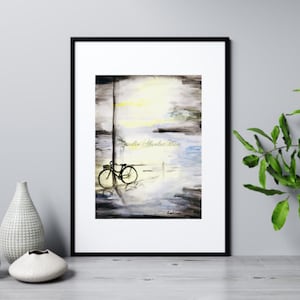 RAINY DAY CYCLE watercolor Painting & print