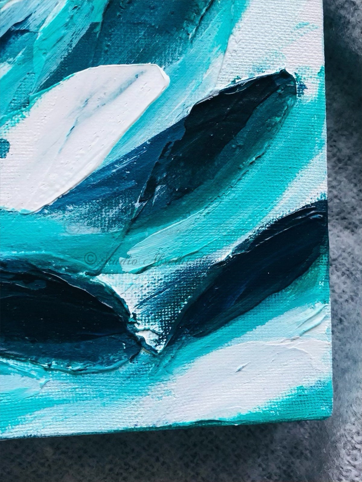 Original small square modern abstract painting THE TIDE III Original small square modern abstract painting THE TIDE III