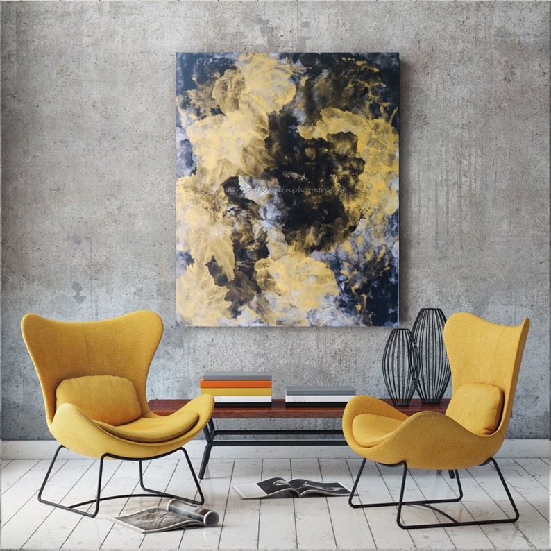 Aura Dorée Abstract Fine Art Peinture Art Moderne Art De Etsy