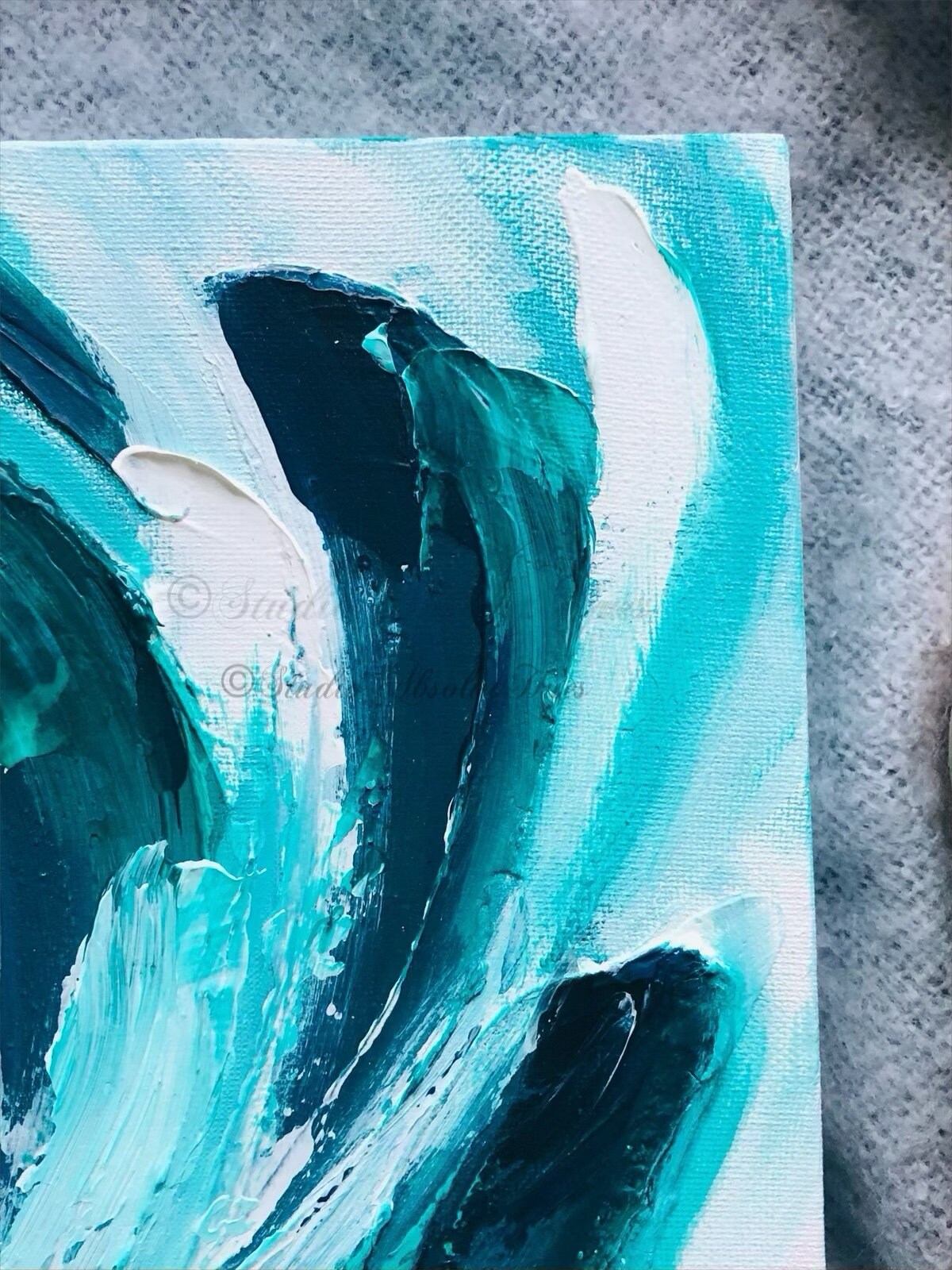 Original small square modern abstract painting THE TIDE III Original small square modern abstract painting THE TIDE III