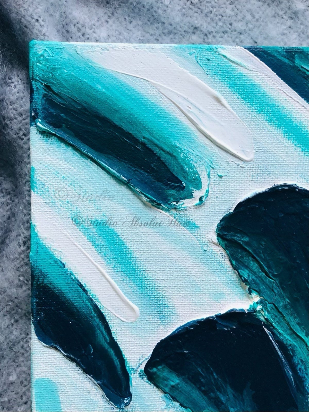 Original small square modern abstract painting THE TIDE III Original small square modern abstract painting THE TIDE III