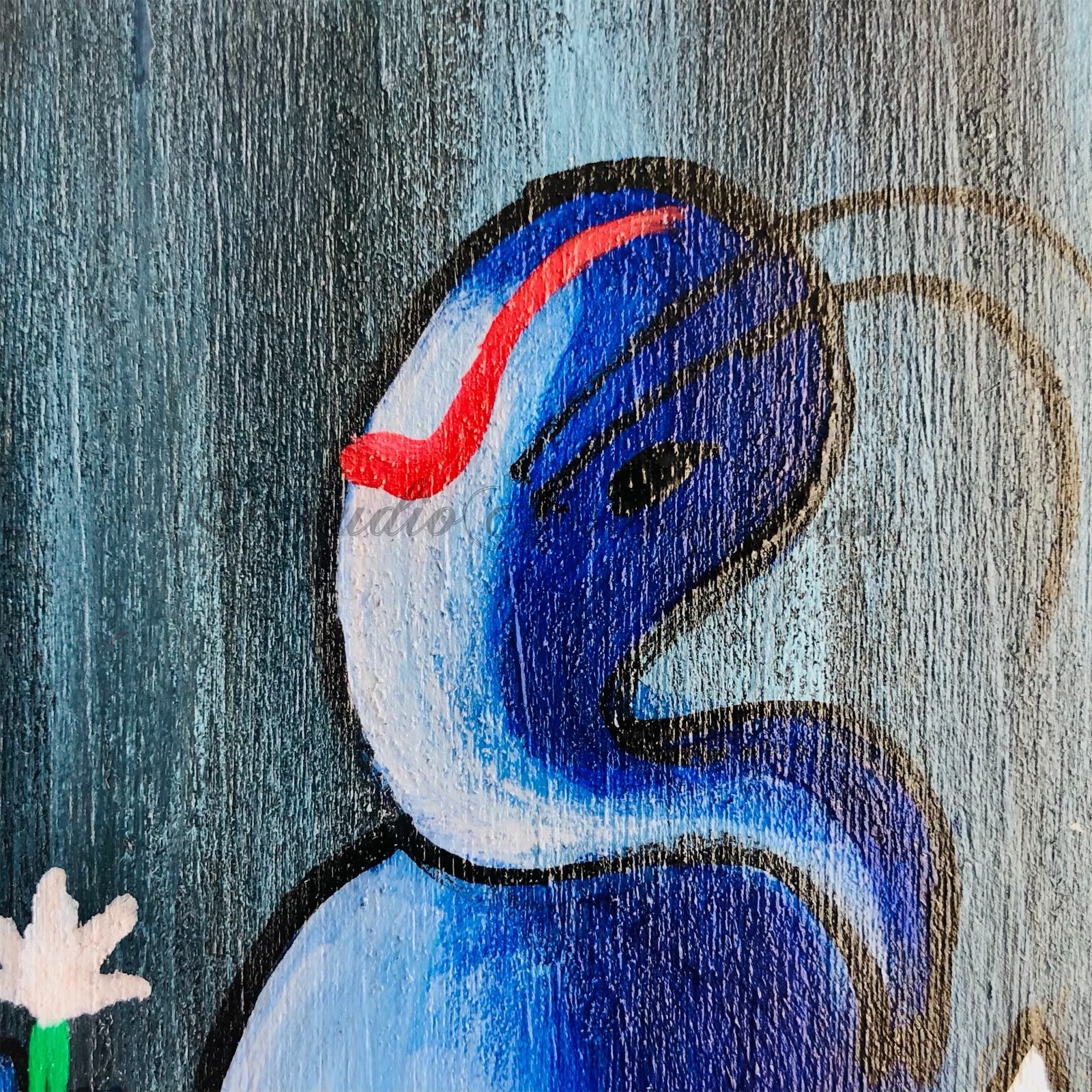 ガネーシャのミニチュアアクリル画（木製イーゼル付き） - Etsy 日本