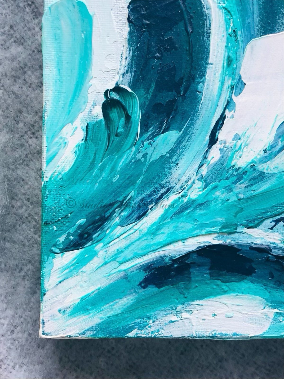 Original small square modern abstract painting THE TIDE III Original small square modern abstract painting THE TIDE III