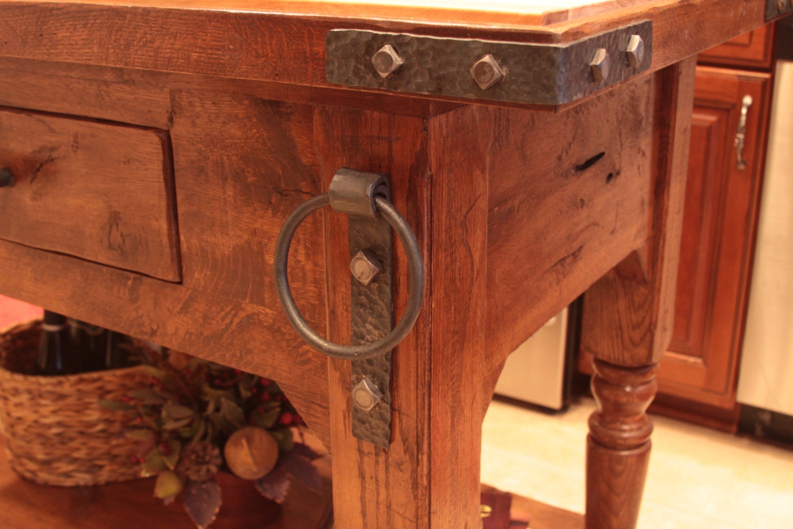 Rustic Butcher Block Kitchen Island Handmade From Reclaimed Etsy