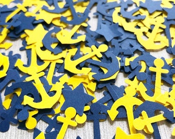 ANCHOR Paper Confetti- USNA Graduation- Blue and Gold, Navy Family, Graduation Confetti, Retirement Party, Bachelorette, Wedding