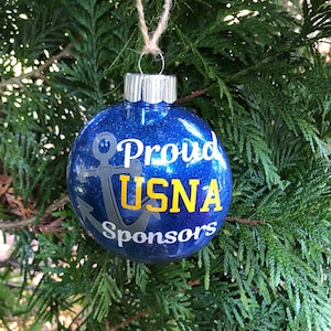 Sponsor Family Ornament, Navy Family, Christmas Tree ornament, Navy Mom, USNA, Military Ornamen, USNA Sponsor Program