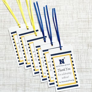 BULK Personalized Gift Tag, Set of 10 Thank You Favor Tags, USNA Commissioning Week, Gift Bag, Graduation, NAVY Mom, College Gift Tag, Party