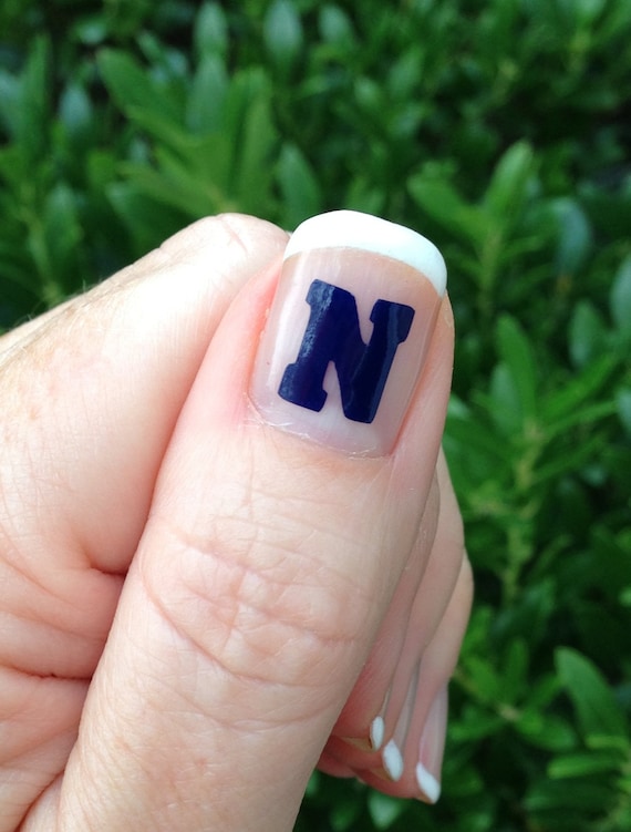 NAVY "N" Fingernail Stickers-Decals, USNA, Nautical, Stars and Stripes, Anchors, Fingernail Stickers for Navy Mom, Game Day decals, Tailgate