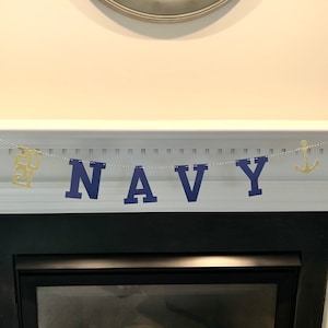 NAVY Paper Banner, Navy Graduation, Commissioning Week, Military Banner, USNA Party, Graduation Banner, Navy Mom, College Bound, USNA Bound