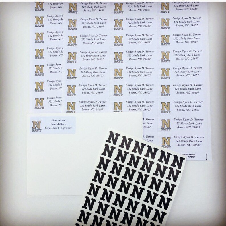 NAVY Address Labels USNA Commissioning Thank You Etsy