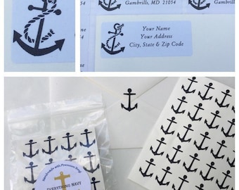 Anchor Personalized Address Labels, USNA, Commissioning, Thank you, Graduation, Navy grad