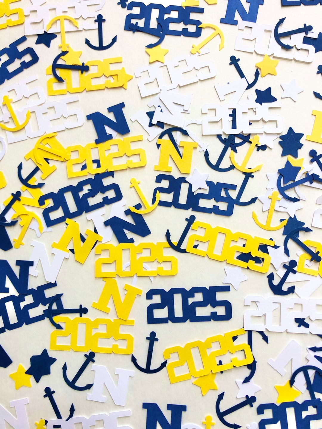 NAVY Graduation Paper Confetti USNA Graduation Anchor Confetti Navy and