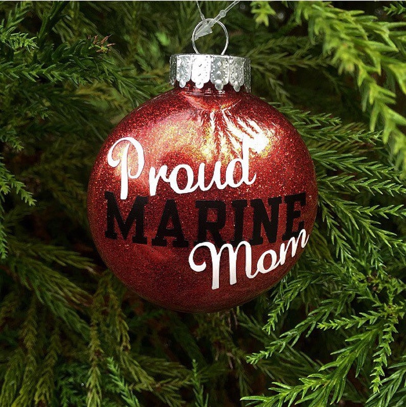 Proud MARINE Navy Family Christmas Tree ornaments Navy Mom | Etsy