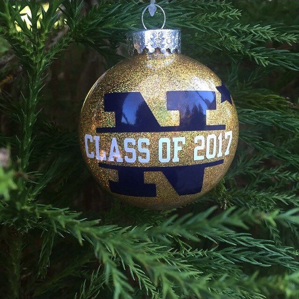 Glitter Navy Graduating Class, Navy Family Christmas Tree ornament, Navy Mom, USNA, Naval Academy Gift, USNA Graduation Gift, SeaSister