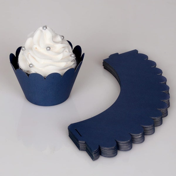 Navy Blue Cupcake Wrappers, Standard Size, USNA Graduation Party, Commissioning Week, Promotion, Navy Mom, USNA Party Decorations, Wedding