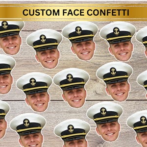 FACE Custom Confetti, Graduation Confetti w/ Face, Commissioning Week, Navy Mom, US Navy, Tailgates, Navy Bootcamp, Retirement, Table Decor