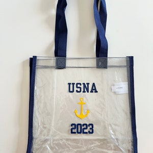 Anchor Clear Navy Blue Plastic Stadium Tote Bag, USNA Graduation, Navy ...