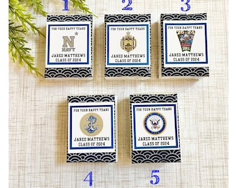 Custom 10 Pack US Navy Tissue Packs, USNA Graduation, Happy Tears, Navy Mom, Commissioning, Naval Academy, Gift Bags, Graduation Favors