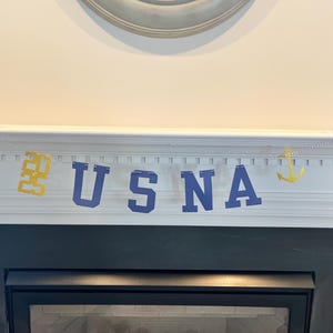 USNA Paper Banner, Graduation, Navy Graduation, Commissioning Week, Military Banner, USNA Party, College Bound, Navy Mom, USNA Bound