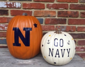 US Navy Pumpkin Decals: Halloween, Tailgate, USNA Spirit, Go Navy Beat Army pumpkin decal, USNA Curb Appeal