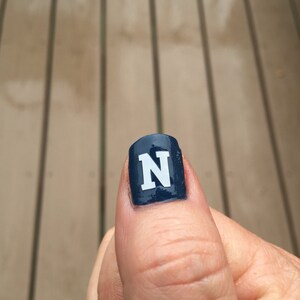 NAVY "N" Fingernail Stickers-Decals, USNA, Nautical, Stars and Stripes, Anchors, Fingernail Stickers for Navy Mom, Game Day decals, Tailgate image 2