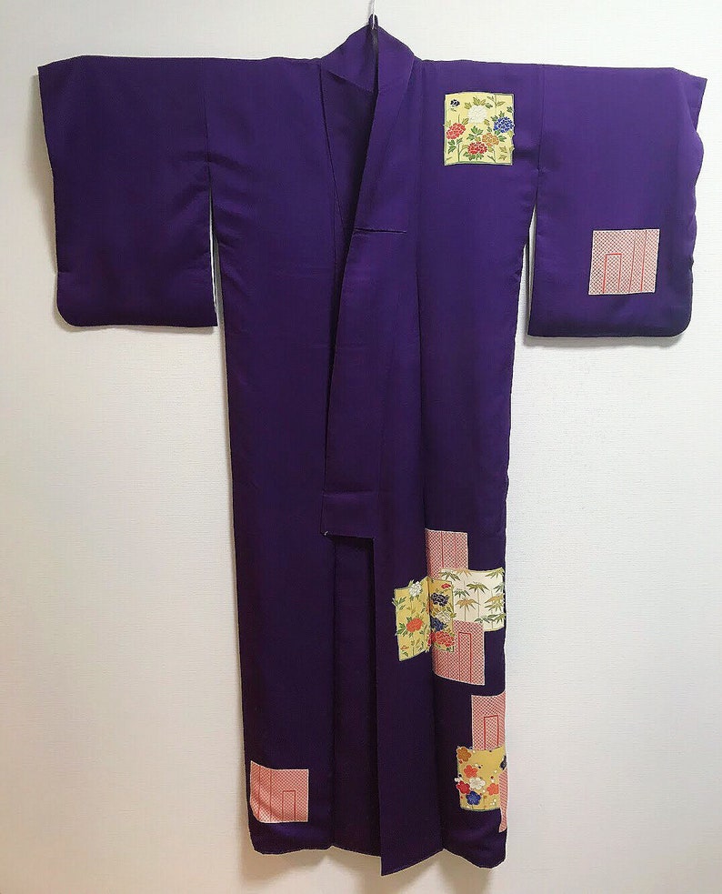 Silk Tsukesage Kimono in Dark Purple