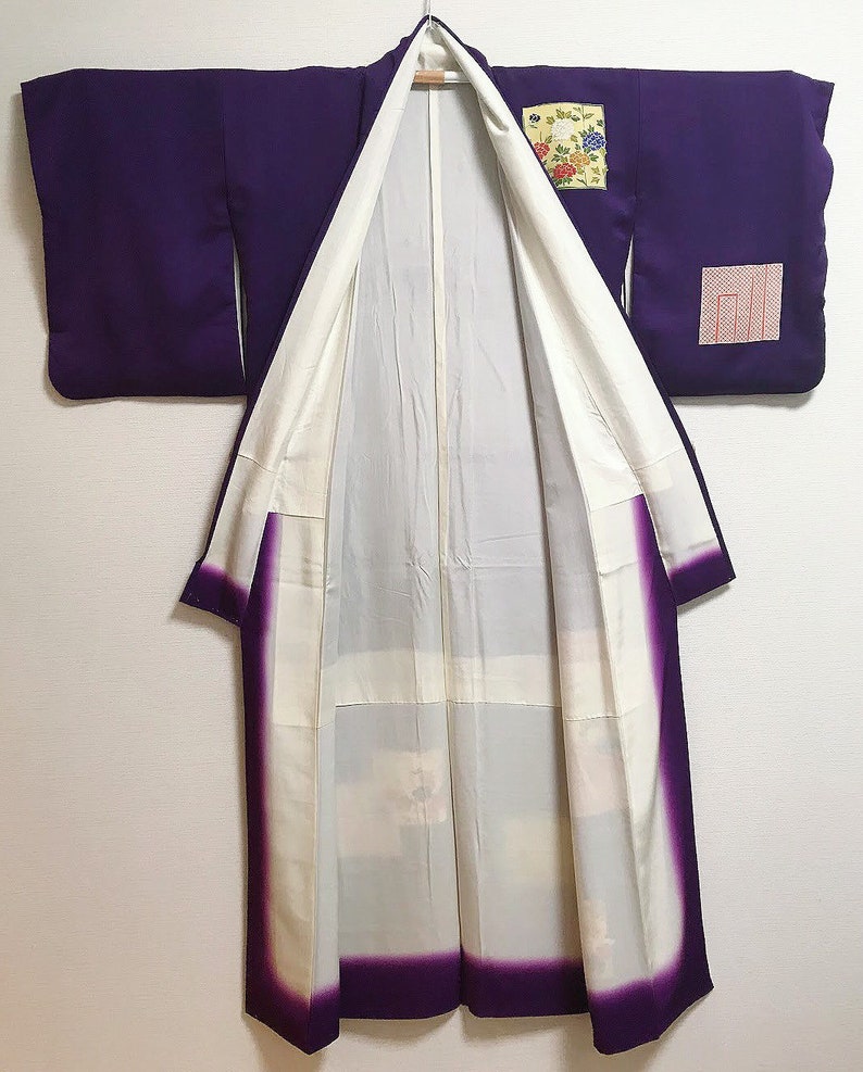 Silk Tsukesage Kimono in Dark Purple