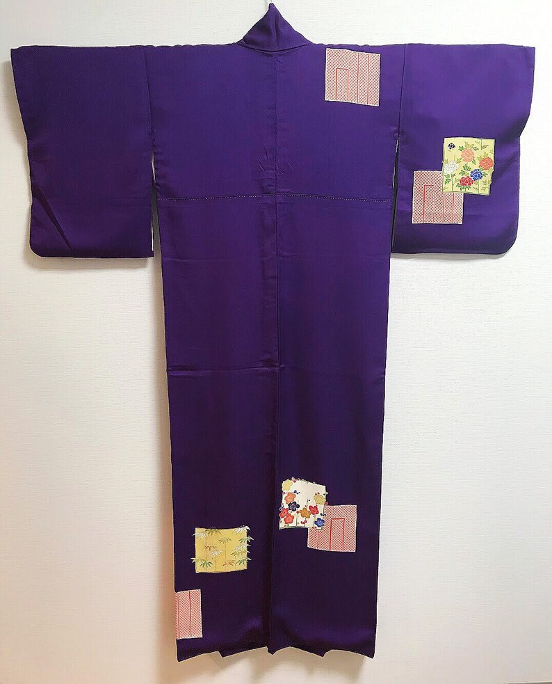 Silk Tsukesage Kimono in Dark Purple