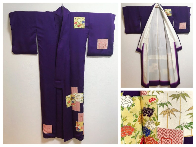 Silk Tsukesage Kimono in Dark Purple