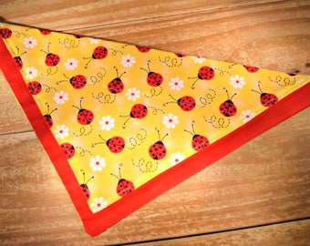 Ladybugs Slip Through Collar No Tie Pet Bandana