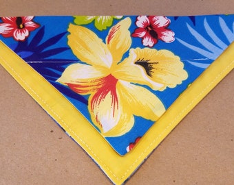 Summer Floral Slip Through Collar No Tie Pet Bandana