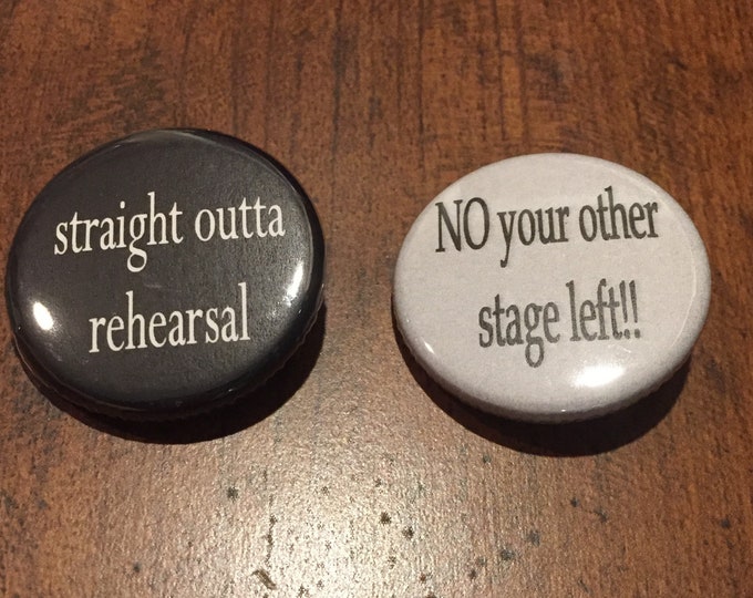 Broadway - Set of 2 Tech Techies Theatre 1.25 inch Button Pin