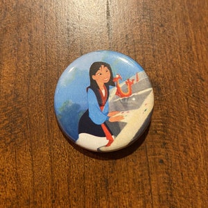 Disney - Mulan and Mushu 1.25 inch Button Pin