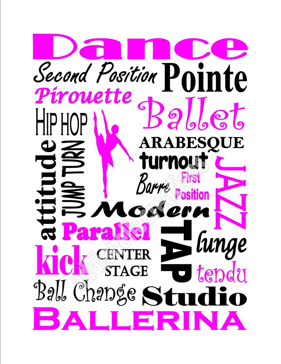 Instant Download Printable Dance Ballet Tap Jazz Subway Art Sign - Etsy
