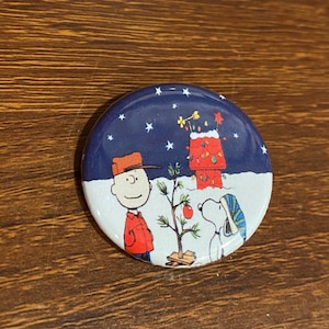 Just for Fun - A Charlie Brown Christmas - Charlie Brown and Snoopy with Tree 1.25 inch Button Pin