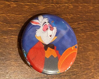 Disney - Alice in Wonderland White Rabbit #3 1.25 inch Button Pin