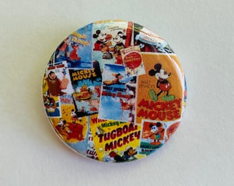 Disney -Classic Mickey Mouse Vintage Cartoon 1.25 inch Button Pin