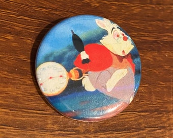 Disney - Alice in Wonderland White Rabbit #1 1.25 inch Button Pin