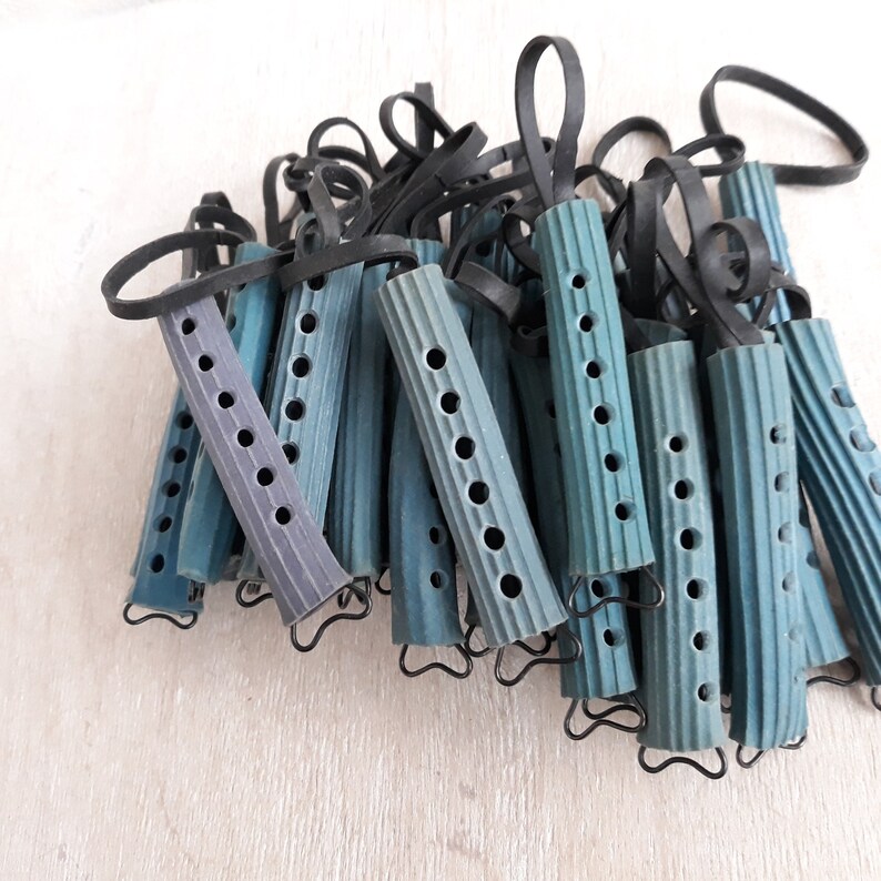 Vintage set 16 rubber curlers Hair rollers hairstyle Etsy