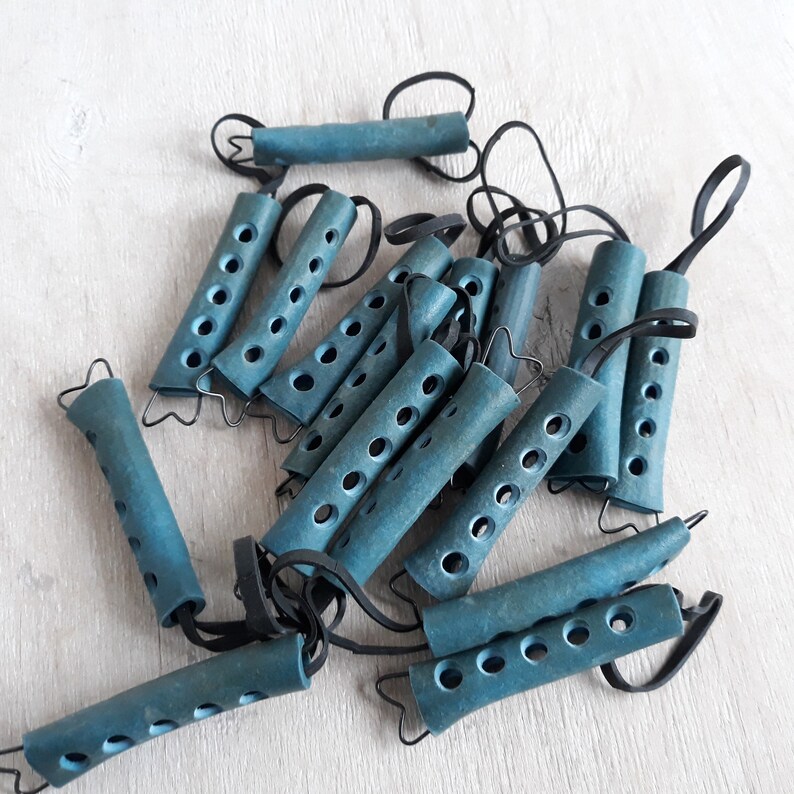 Vintage set 16 rubber curlers Hair rollers hairstyle Etsy