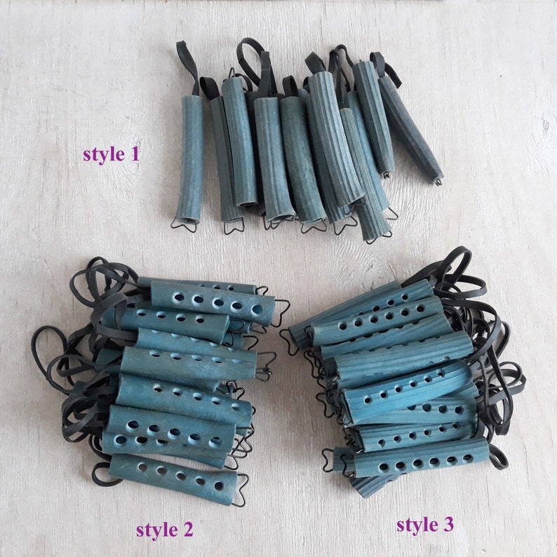 Vintage set 16 rubber curlers Hair rollers hairstyle Etsy