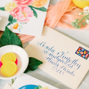 Lemon Wedding Invitation, Floral Summer Wedding Invitation, Citrus Wedding, Destination Wedding Invite, Floral Citrus Wedding Invites, Arch image 5