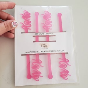 Valentine's Day Stir Stick, Galentine's Drink Stir Sticks, Blush Drink Stirrer, Love Swizzle Sticks, Valentine's Party Cocktail Drink Sticks image 6