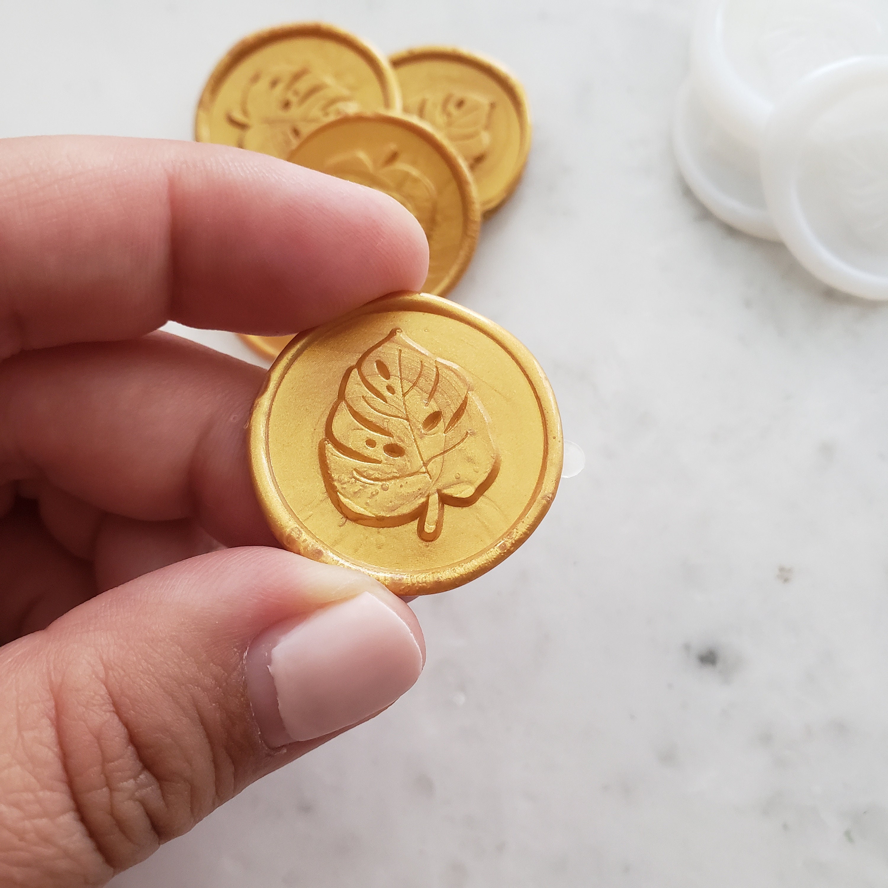Nude Pink Wax Seal Stickers with Gold Leaf (set of 10) Wax Seals by Karen  Martinez