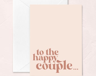 Wedding Shower Greeting Card, Bridal Gift, Wedding Greeting Card, To the Happy Couple Retro Font Card, Wedding Brunch Greeting Card