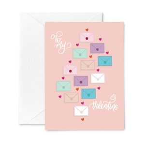 Valentine's Day Greeting Card, Husband Valentine Card, Wife Valentine Card, Love Letter to my Valentine Greeting Card, Illustrated Valentine image 1