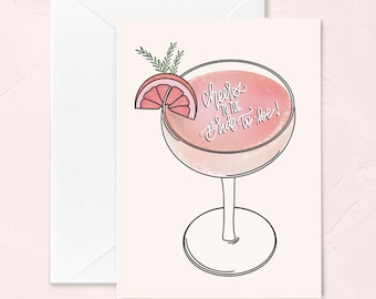 Bridal Shower Greeting Card, Bridal Gift, Bride-to-be Gift, Cheers to the Bride-to-be, Bridal Brunch Greeting Card