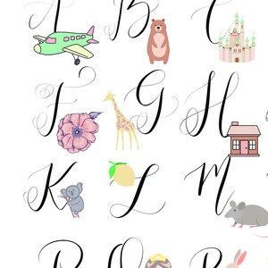 Horizontal Alphabet Art Print Alphabet Poster Nursery Print | Etsy